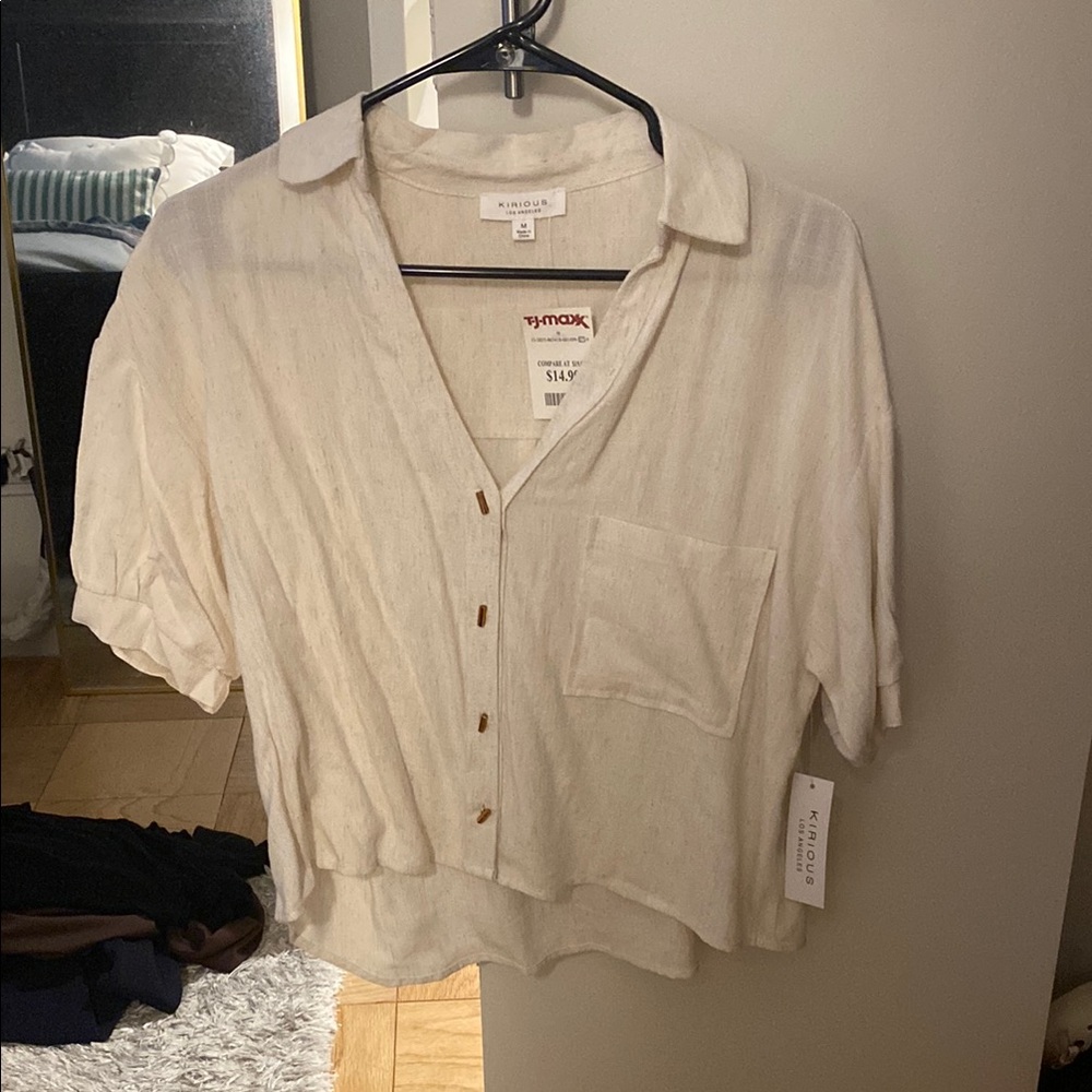 Cream Button-Up Shirt